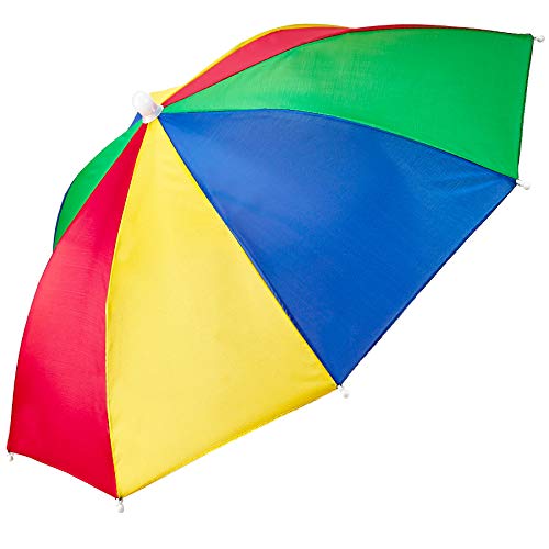 Umbrella Hat - Colorful Party Hats - 20 Inch, Funny Rainbow Colorful Beach Party Hats, Adjustable Size, Kids, Men & Women